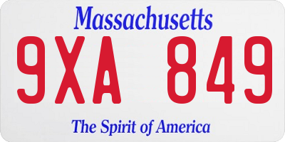 MA license plate 9XA849