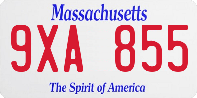 MA license plate 9XA855