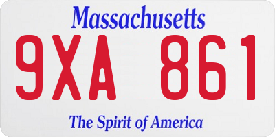 MA license plate 9XA861