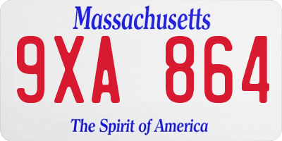 MA license plate 9XA864