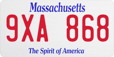 MA license plate 9XA868