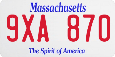 MA license plate 9XA870