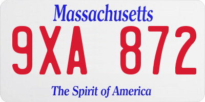 MA license plate 9XA872