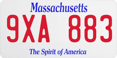 MA license plate 9XA883