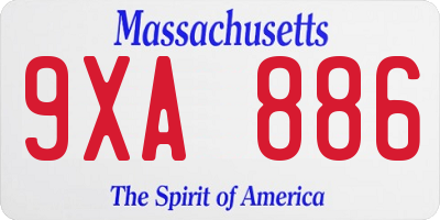 MA license plate 9XA886