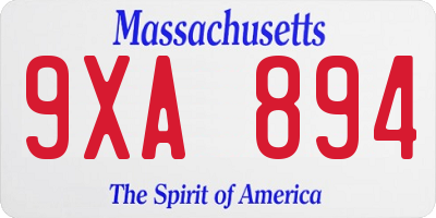 MA license plate 9XA894