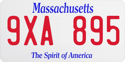 MA license plate 9XA895