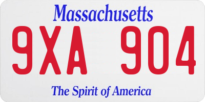 MA license plate 9XA904