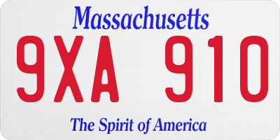 MA license plate 9XA910