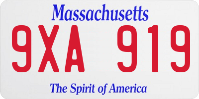 MA license plate 9XA919