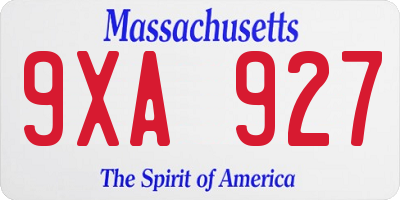 MA license plate 9XA927