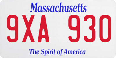 MA license plate 9XA930