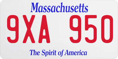 MA license plate 9XA950