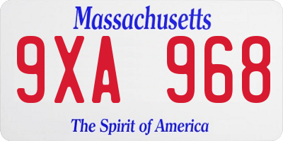 MA license plate 9XA968