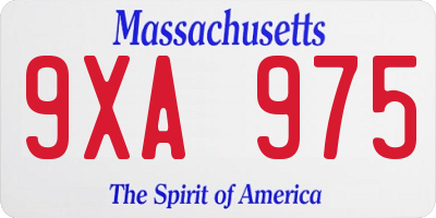MA license plate 9XA975