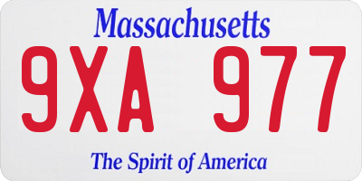 MA license plate 9XA977