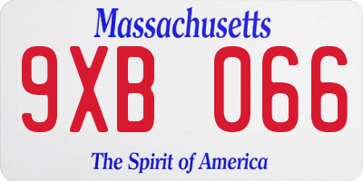 MA license plate 9XB066