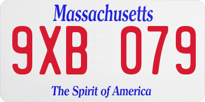 MA license plate 9XB079