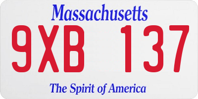 MA license plate 9XB137