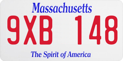 MA license plate 9XB148
