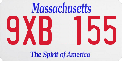MA license plate 9XB155