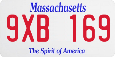 MA license plate 9XB169