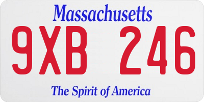 MA license plate 9XB246