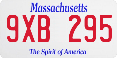 MA license plate 9XB295