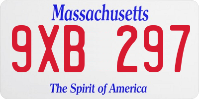 MA license plate 9XB297