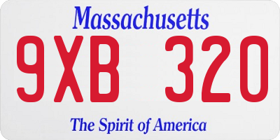 MA license plate 9XB320