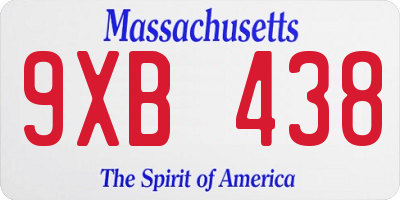 MA license plate 9XB438