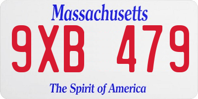 MA license plate 9XB479