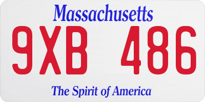 MA license plate 9XB486