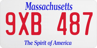 MA license plate 9XB487