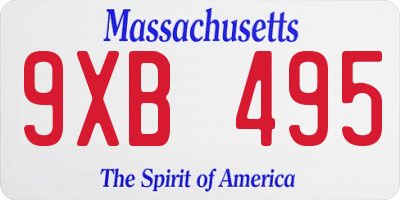 MA license plate 9XB495