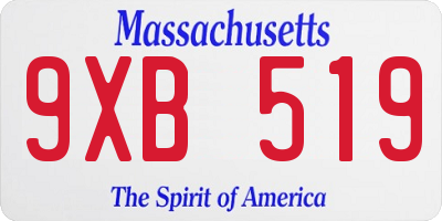 MA license plate 9XB519
