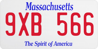 MA license plate 9XB566