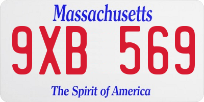 MA license plate 9XB569