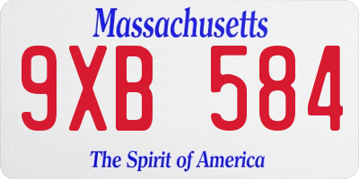 MA license plate 9XB584