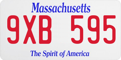 MA license plate 9XB595
