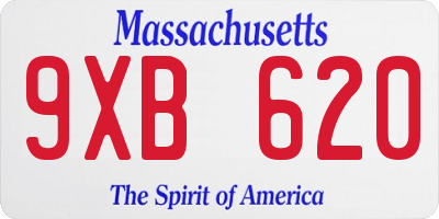 MA license plate 9XB620