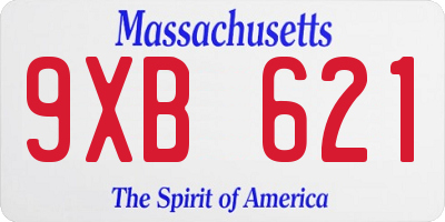 MA license plate 9XB621