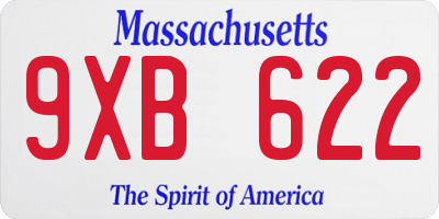 MA license plate 9XB622