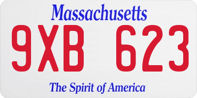 MA license plate 9XB623