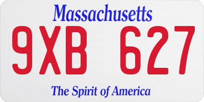 MA license plate 9XB627