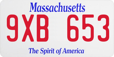 MA license plate 9XB653