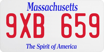 MA license plate 9XB659