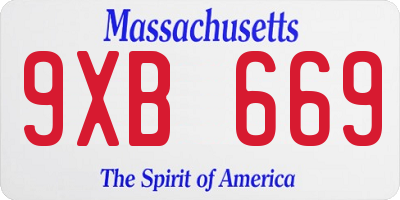 MA license plate 9XB669