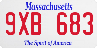 MA license plate 9XB683