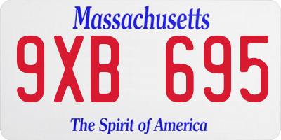 MA license plate 9XB695